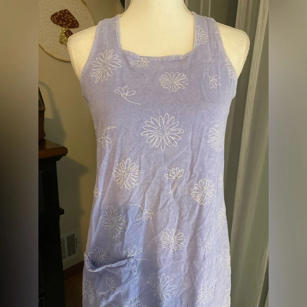 Vintage 90’s boho flower lavender mineral wash midi dress - Picture 4 of 7